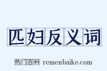 匹妇反义词是什么意思的图片